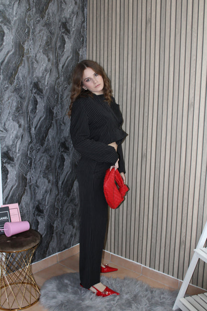 Cord set righe black